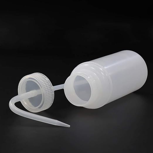 ULAB Scientific Wash Bottle Set, 1 of Each for Self-Venting Safety Wash Bottles of Distilled Water and Ethyl Alcohol, Vol.500ml, LDPE Material, 1pc of General Wide-Mouth wash Bottle, LDPE Material