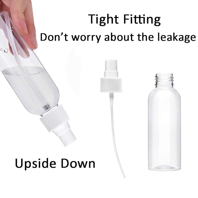 Fine Mist Spray Bottle 3.4oz/100ml Clear Travel Bottles Leak Proof for Makeup Cosmetic Containers (CLEAR)
