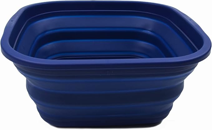 SAMMART 5.5L (1.4 Gallons) Collapsible Tub - Foldable Dish Tub - Portable Washing Basin - Space Saving Plastic Washtub (Royal Blue, 1)