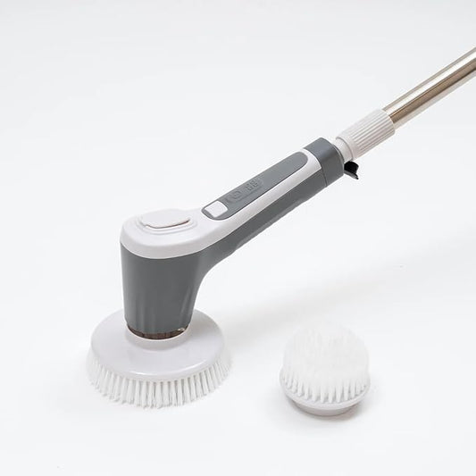 Teko Power Scrubber - Ultimate Bathroom Kitchen & Shower Brush Scrubber with Long Handle, for Bathtub, Tile, Floor & Grout, Tub Scrubber, Automatic Shower Cleaner, Graphite