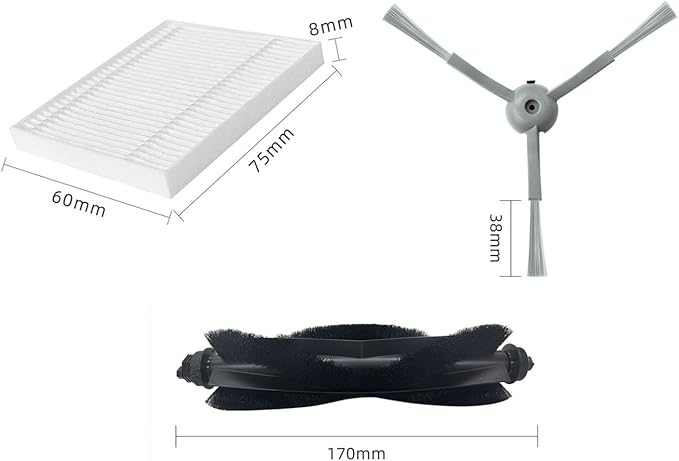 aoteng Replacement Accessories Kit for eufy L60 L50 L60 SES L50 SES Robot Vacuum Cleaner 12 Packs 2 Main Brush, 4 Filters, 6 Side Brushes