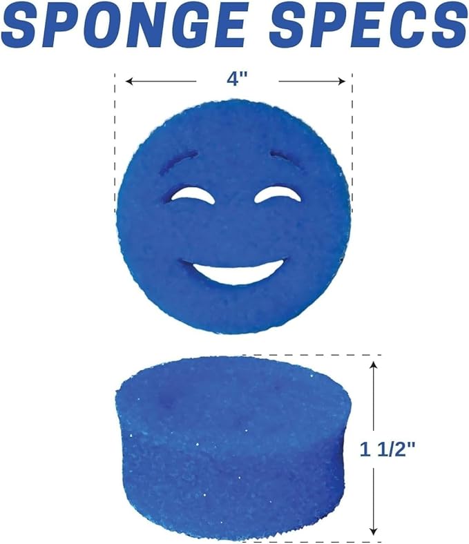 The Original Scrub Moji Scrubbing Sponge by Smilyeez (Set of 3) - Yellow - Temperature-Responsive Polymer Foam, Stain and Odor Resistant, Ideal for Kitchen and Bathroom Cleaning