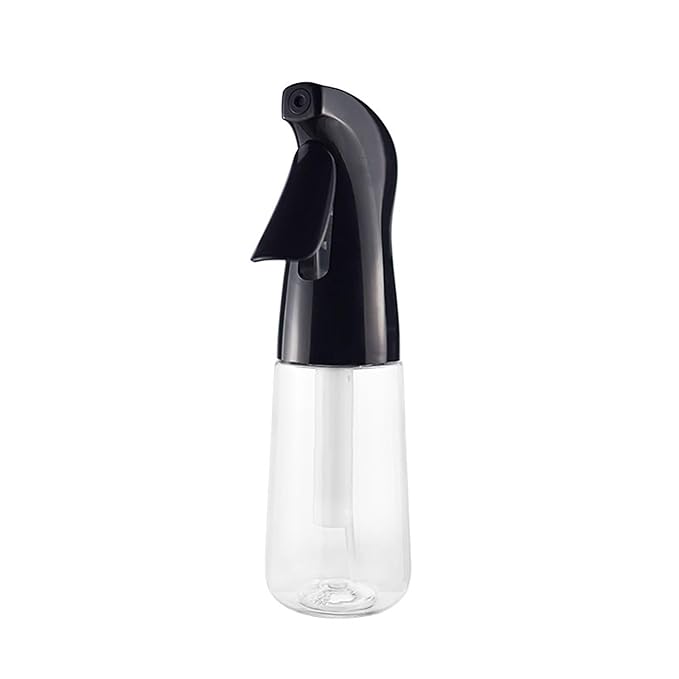 Spray Bottle for Hair (6.8OZ /200ML) Continuous Ultra Fine Mist Sprayer for Hair, Salons, Barber, Plants, Skin Care, Cleaning Black