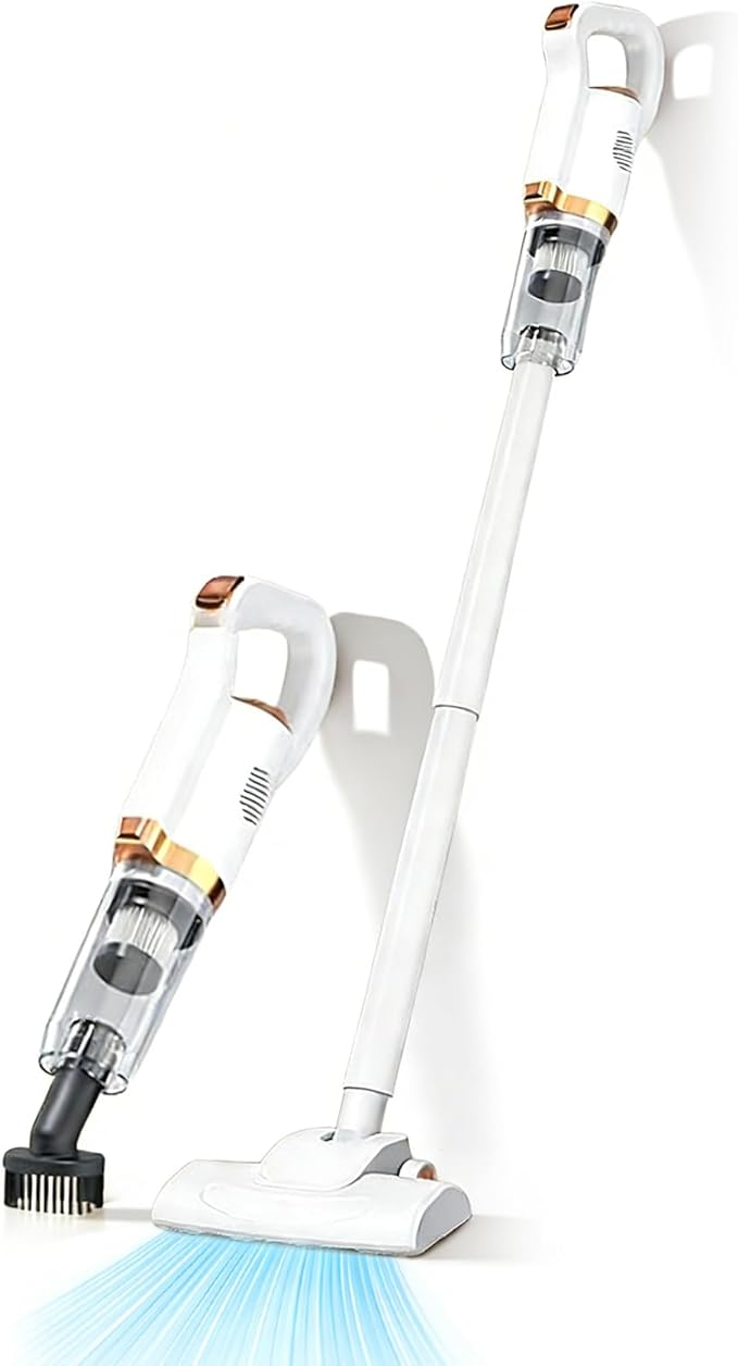 WGFOIP Powerful Cordless Vacuum Cleaner, Quiet Rechargeable Stick Vacuum Electirc Broom Dust Catcher for Pet Hair, Carpet