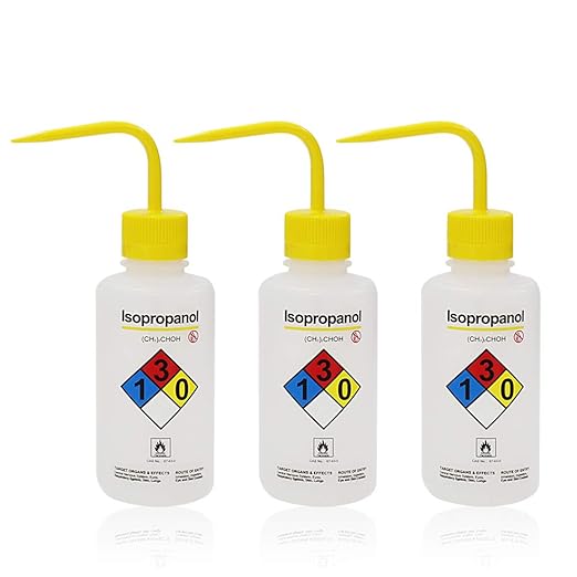 Isopropanol Narrow Mouth Wash Bottles, 3pcs of Vol.500ml, LDPE Material, WBI500-003