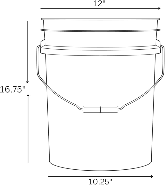 House Naturals 6 Gallon Green and Yellow Plastic Buckets with Black Airtight lids Food Grade Made in USA (2 Pack)