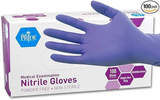MedPride Powder-Free Nitrile Exam Gloves, Large, Large (Pack of 100)