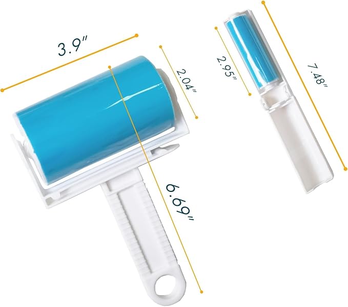 iLifeTech Reusable Lint Roller Sticky Picker Set Cleaner Lint Roller Pet Hair Remover Brush for Bed, Carpet, Sofa Medium Size + 2 Travel Size