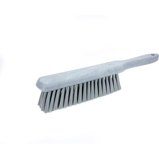 SPARTA Handheld Soft Counter Brush 8 Inch Bristle Span, Multi-Use Dust Brush with 5 Inch Handle for Tables, Countertops, and Delicate Surfaces, Polyester, Gray