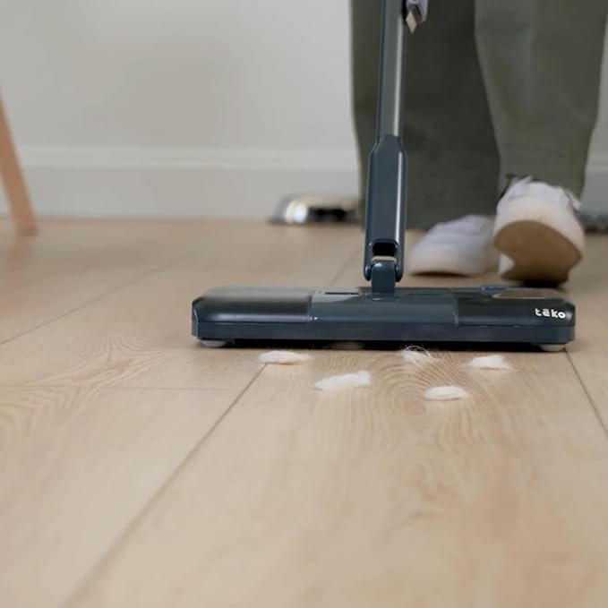 Teko Turbo Powered Cordless Stick Vacuum Cleaner – Multi-Surface Rechargeable Sweeper for Carpet, Hardwood, and Tile, Lightweight Household Wireless Vacuum for Pet Hair & Floor Cleaning, Beet Red