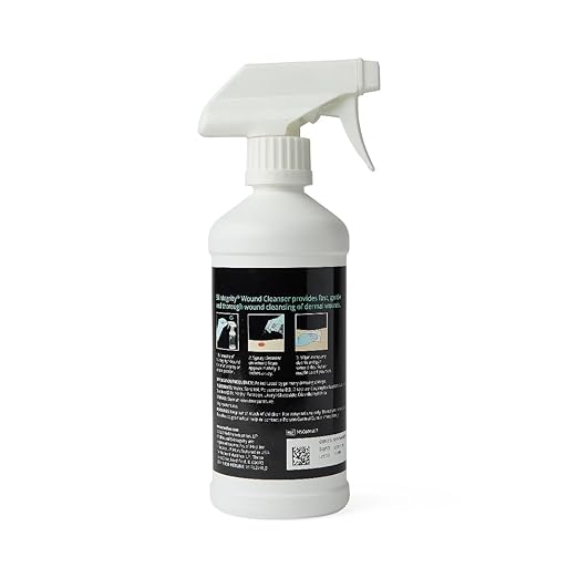 Medline Skintegrity Wound Cleanser (pack of 1), 16 ounce Spray Bottle, for wound cleaning, debridement, removing protein, pressure injuries, infected wounds, spray can be adjusted from mist to stream