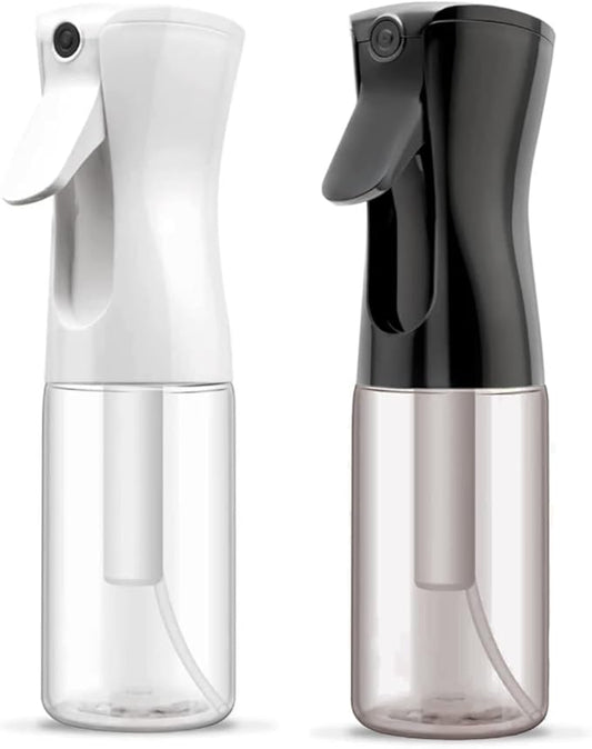 ELEMSY Spray Bottle For Hair (2 Pack 6.8 OZ) Continuous Mister Empty Spray Bottles, Ultra Fine Mist Water Sprayer for Hairstyling, Cleaning, Plants, Pets, Barbers, Salons, Essential Oil Scents