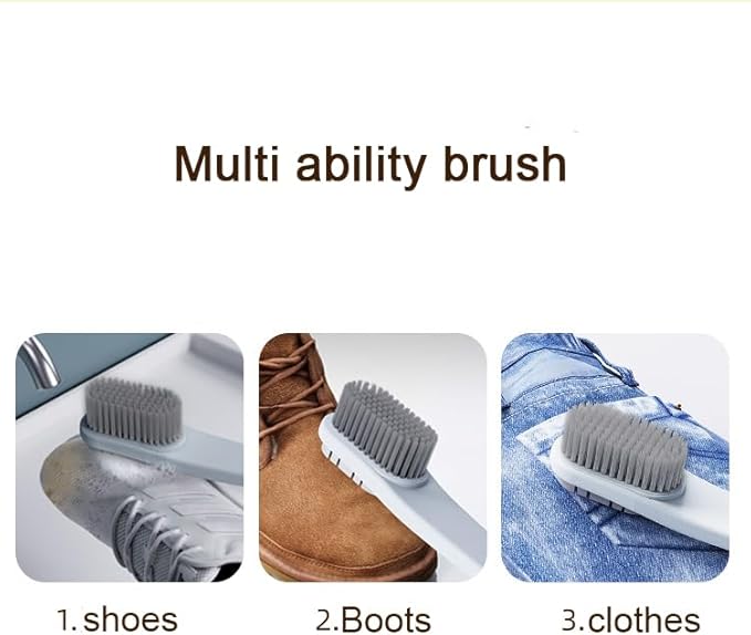 Long Handle Multifunctional Double-Sided Shoe Brush, no Damage to Shoes, no Shedding of Hair, Strong Stain Removal. Suitable for Cleaning Various Shoes and Clothes.RPS-IND