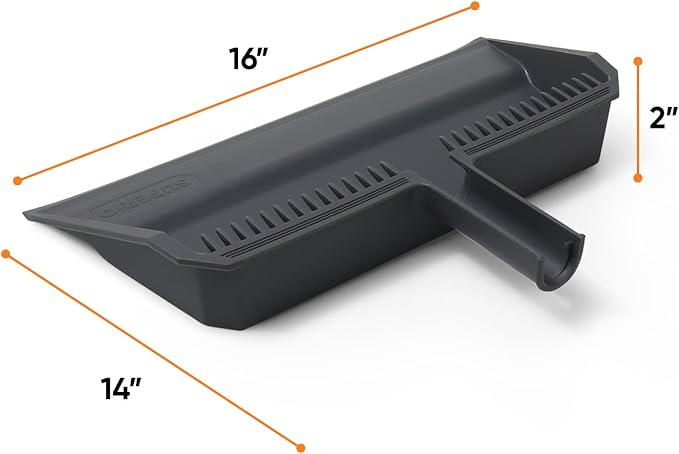 Superio 3-Pack Wide Plastic Dustpan with Comb - 16" Wide, Rubber Lip, Broom Handle Clip, Grey