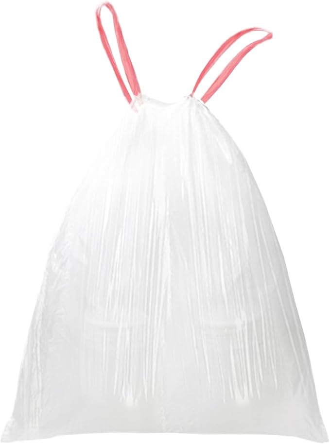 10 Gallon Trash Bag Drawstring, Pack of 26, Garbage Bags, 60x71cm, 13g/pcs, Unscented, White