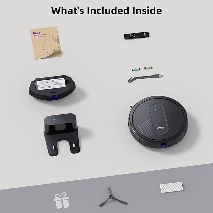 MONSGA Robot Vacuum Cleaner, 4000Pa Powerful Suction Robotic Vacuum, 3.2" Super-Slim, 140Min Runtime, Vacuum Robot for Hard Floor/Low Pile Carpet/Pet Hair, Remote/App/Voice Control, Schedule Clean