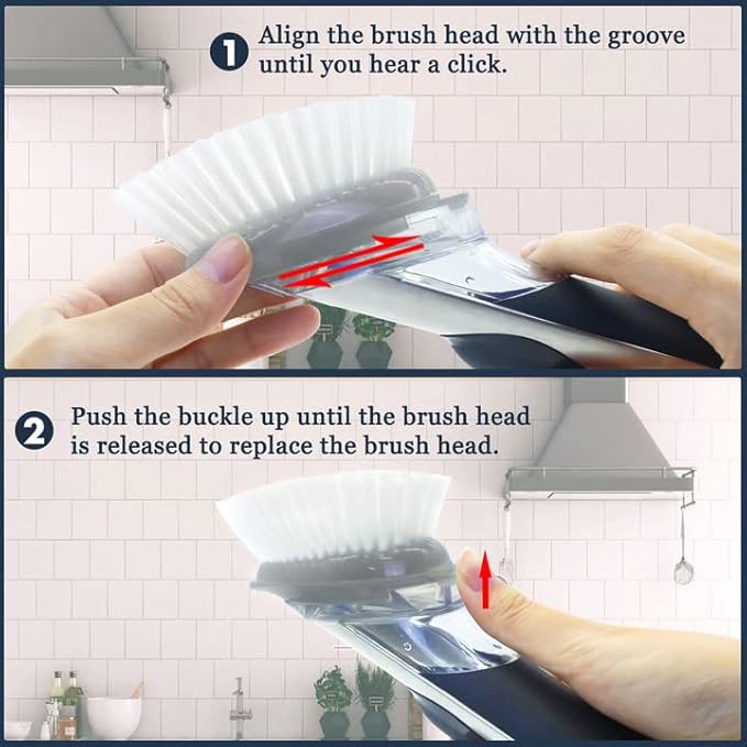 Dish Cleaning Soap Dispensing Brush Refills for OXO Dish Brush - 8 Pack Brush Head Replacement for Scrubber (Grey)