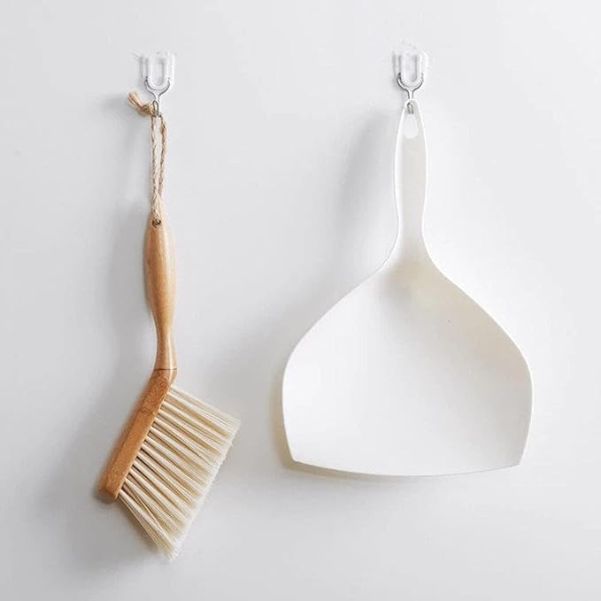 Small Broom and Dustpan Set, Dustpan and Brush Set, Bamboo Handle Mini Brush Dustpan, Short Hand Broom for Home,Kitchen, Office, Pet, Desktop, Outdoor (11.5")