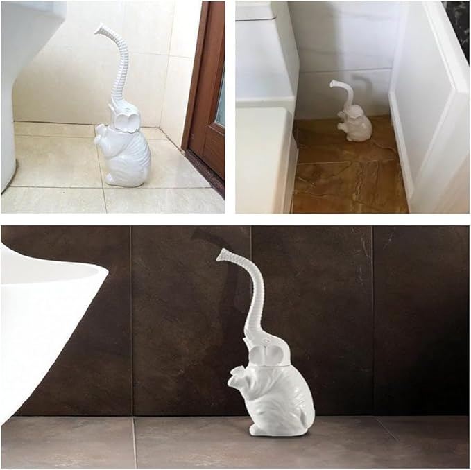 AORTULL Toilet Brush and Holder Set,Modern Ceramic Toilet Bowl Brush Holder,Cute Bathroom Decor, Non-Scratch Bristles, Space-Saving White Household Cleaning Tool for Bathtub