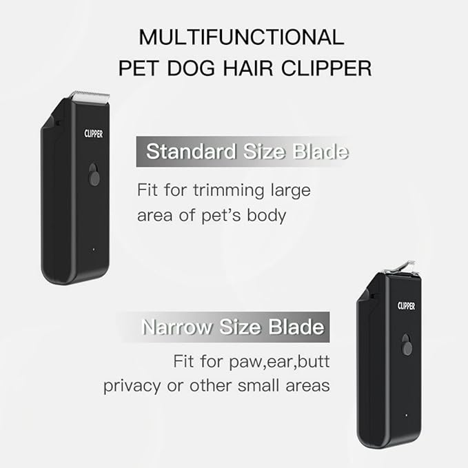 Grimgrow Dog Cat Home Hair Waterproof Clipper Portable Electric USB Rechargeable Pet Grooming Tools Low Noise Shaver Cordless Trimmer for Small and Large Pets