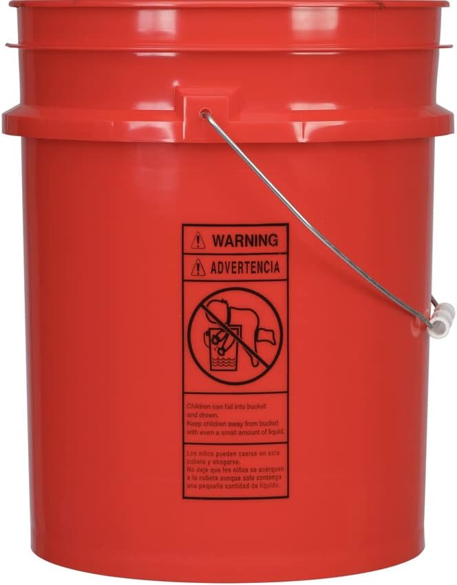 House Naturals 5 Gallon Food Grade BPA Free, Made in USA Pail Plastic Bucket with Screw On Air Tight Double Gasket lid, (Pack of 3)