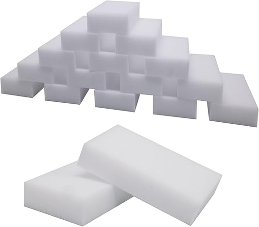 100 Pack Magic Cleaning Sponge Eraser 2X Density Melamine Foam Kitchen Dish Clean Multipurpose Stain Remove Pads Surface Scrubber for Household Shoes Furniture Floor Bathroom in Bulk