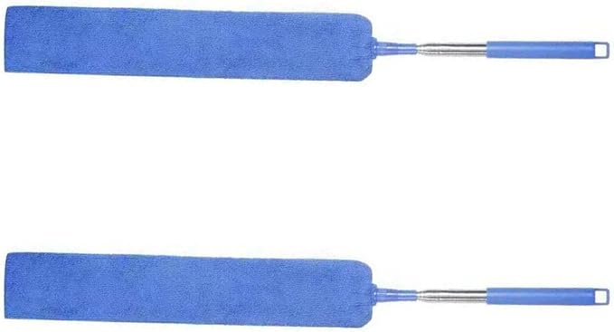 TopHomer 2 Pieces Retractable Gap Dust Cleaner Brush with Washable and Removable Duster Cloth for Cleaning Under Appliances Furniture Couch Fridge (Navy Blue)