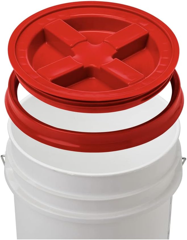 House Naturals 5 Gallon Pink Food Grade BPA Free Made in USA Bucket Pail with Screw On Airtight Scarlet Red lid (Pack of 3)