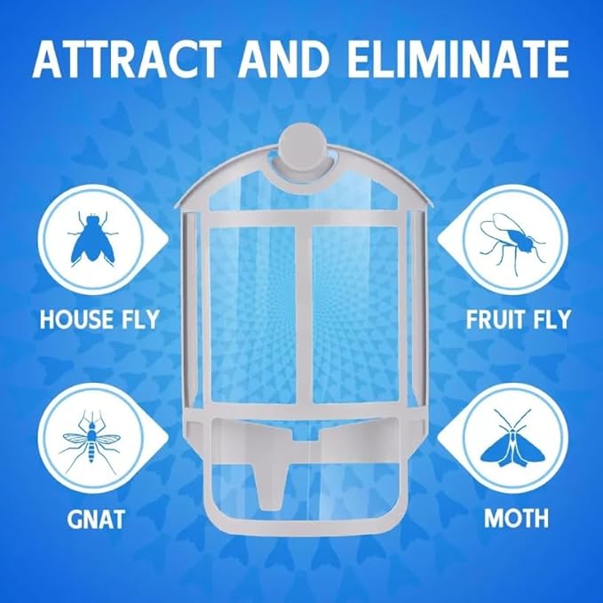 Zevo Flying Insect Trap Refill Cartridges – Indoor Plug-in Fly Trap Refills for Flies, Gnats, Fruit Flies & Moths (2 Refill Cartridges)
