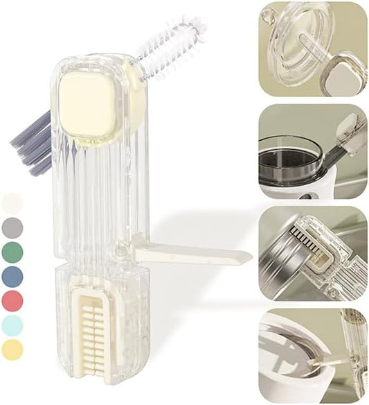 VIDONIO 4 in 1 Cup Lid Gap Cleaning Brush, Multifunctional Insulation Bottle Cleaning Tools, Mutipurpose Tiny Silicone Cup Holder Cleaner, Home Kitchen Cleaning Tools