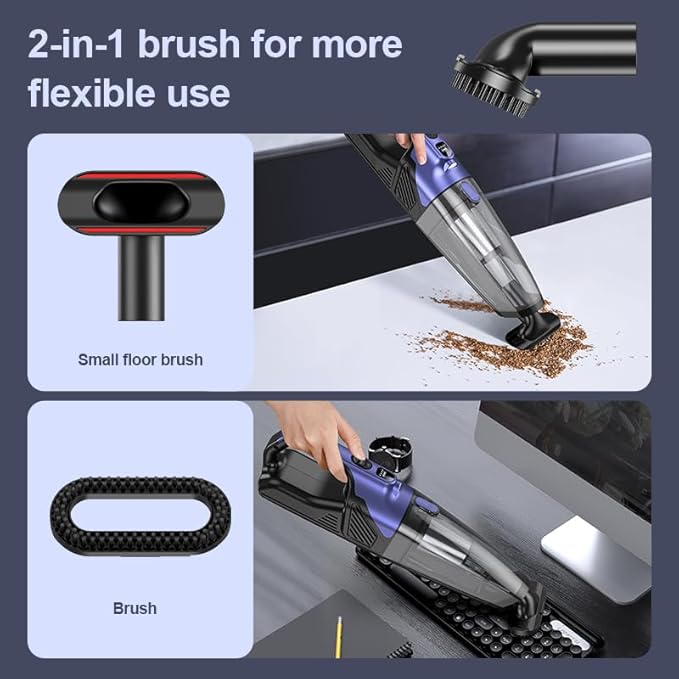 HOMEFISH Handheld Vacuum Pet Hair Cordless 10400mah High Power Car Couch Vacuum Rechargeable Portable Hand Held Vacuum Cleaner Machine for Car Home Office & Pet