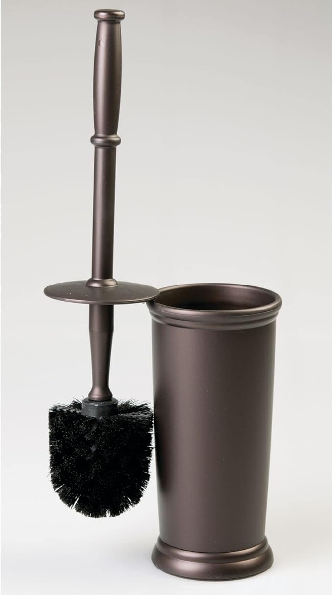 mDesign Metal Freestanding Slim Toilet Bowl Brush and Holder