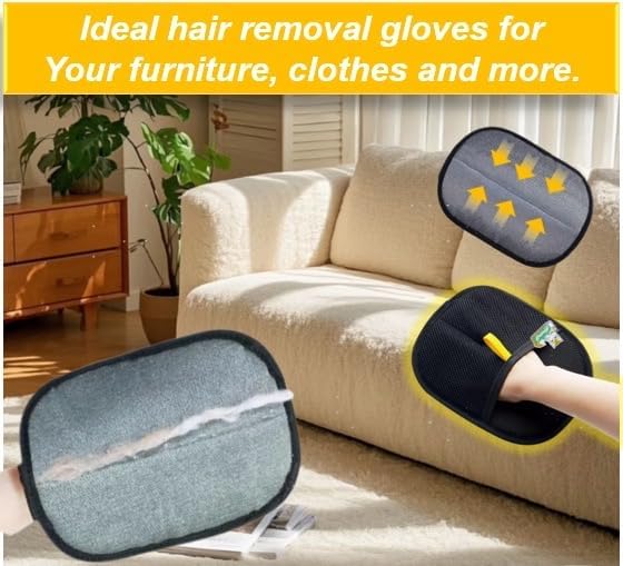 2 Packs Pet Hair Removal Tool for Cats & Dogs with Funny Cat Pins, 2025 Newly Reusable and Easy Cleaning Hair Remover, Electrostatic Pet Hair Remover for Laundry, Couch, Carpet, Car Seat