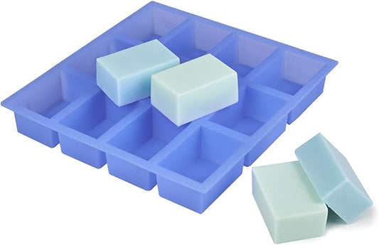 Thick Rectangle Silicone Soap Mold 4oz, 12 Bar Soap Mold for Soap Making, Thick and Durable with Flat Sides and Smooth Lines