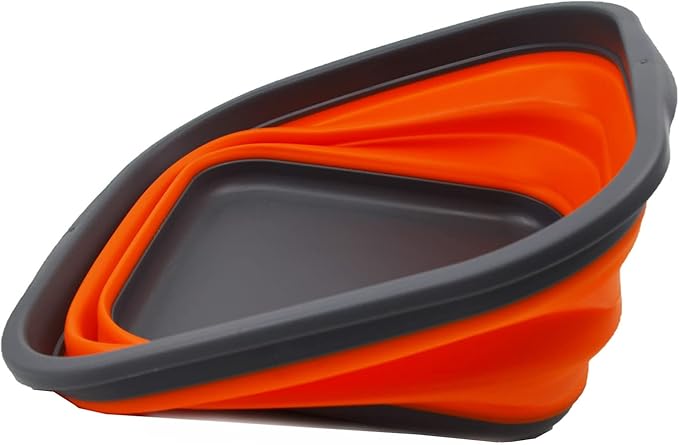 SAMMART 5.5L (1.4 Gallons) Collapsible Tub - Foldable Dish Tub - Portable Washing Basin - Space Saving Plastic Washtub (Grey/Orange)