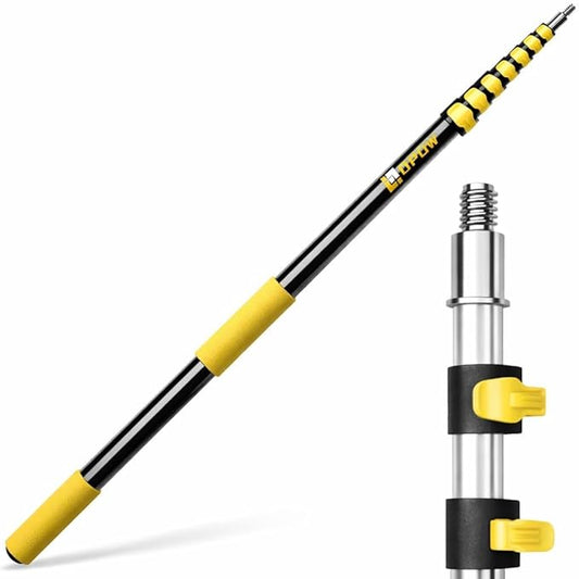 Opow 7-30 FT Telescopic Extension Pole, Multi-Purpose Aluminum Alloy Telescoping Rod with Universal Twist-on Metal Tip Flip-Lock Design, for Painting Cobweb Dusting, Window Cleaning, Christmas Lights