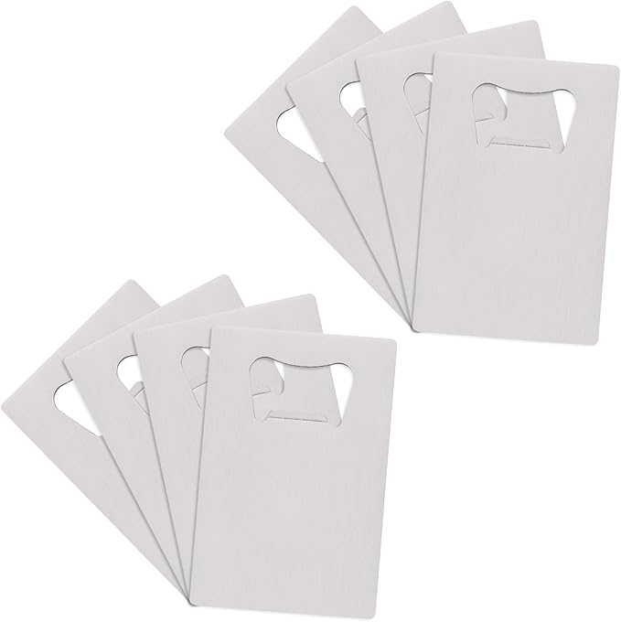 8-Pack Stainless Steel Card Bottle Opener, Beer Opener Card for Wallet