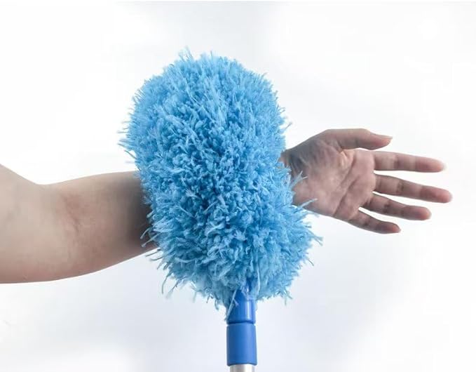 MLHpeak Ceiling Fan Cleaner Duster, Adjustable and Removable Fan Blade Cleaner from 18 to 62 Inches for Cleaning Walls Bookshelves Furniture Door Window Top (Blue)