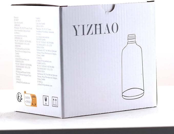YIZHAO Blue Glass Spray Bottles 2oz, with Small Fine Mist Spray, Metal Cap, Refillable for Essential Oil,Travel,Cleaning,Perfume,Aromatherapy,Makeup – 6 Pcs
