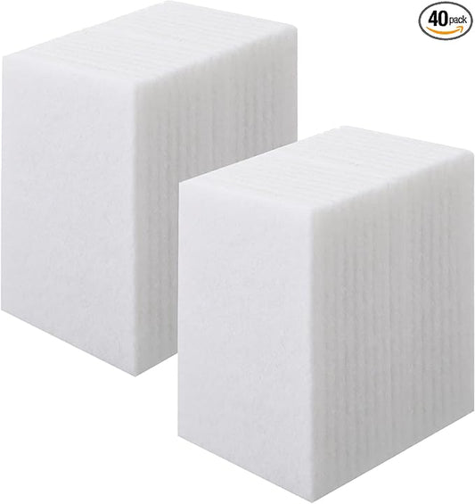 Hoolerry 40 Pcs White Scrub Pads Light Duty Scouring Non Woven Pad Non Scratch Abrasive Hand Multipurpose Scouring Sponge Multi Surface Scrubber Pads for Cleaning Polishing Home(6 x 9 Inch,White)