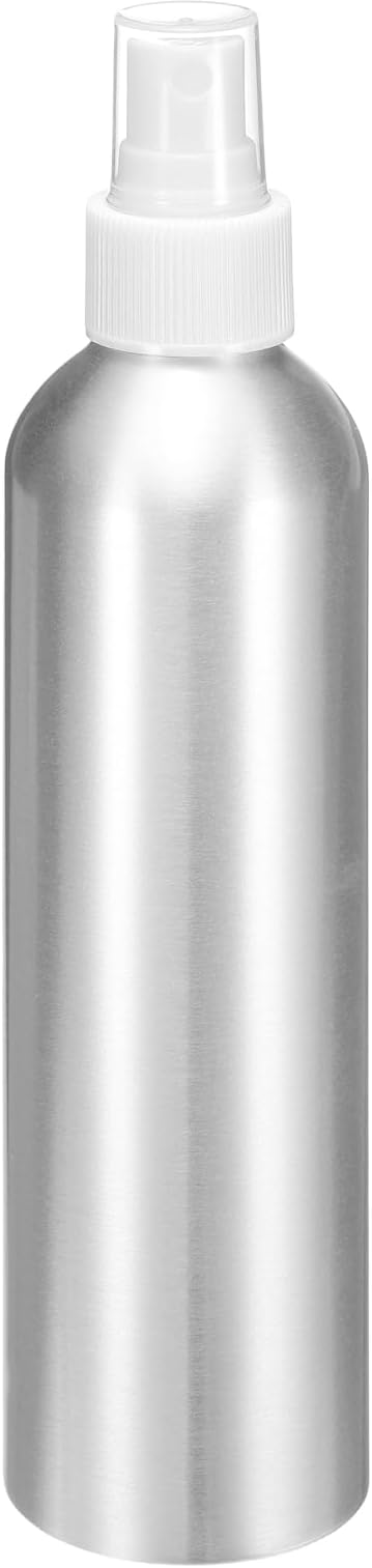 HARFINGTON Aluminum Fine Mist Spray Bottles 250ml/8.5oz Metal Small Liquid Alcohol Refillable Travel Container with White Plastic Nozzle Cap for Perfume Skincare Cosmetic Storage Bottle