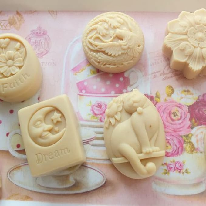 Soap Mold Silicone Soap Molds for Soap Making Craft DIY Handmade Chocolate Candy Cake Mold Oval Flower (14449)
