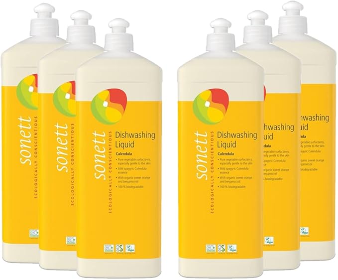 Sonett Organic Dishwashing Liquid Calendula Certified Organically Grow 34oz (Pack of 6)