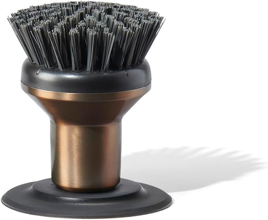 Ionic Palm Brush, Magnetized to Stand Upright, Stainless Steel with Replaceable Head, Bronze