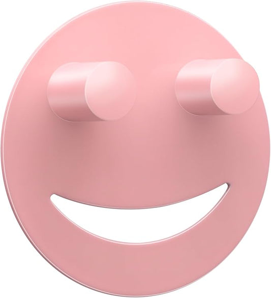Yoshiky Stainless Steel Smiley Face Sponge Holder, Silver Sink Caddy Organizer Storage with Suction Cup for Kitchen, Kitchen Accessories Decor Scrubber-Pink