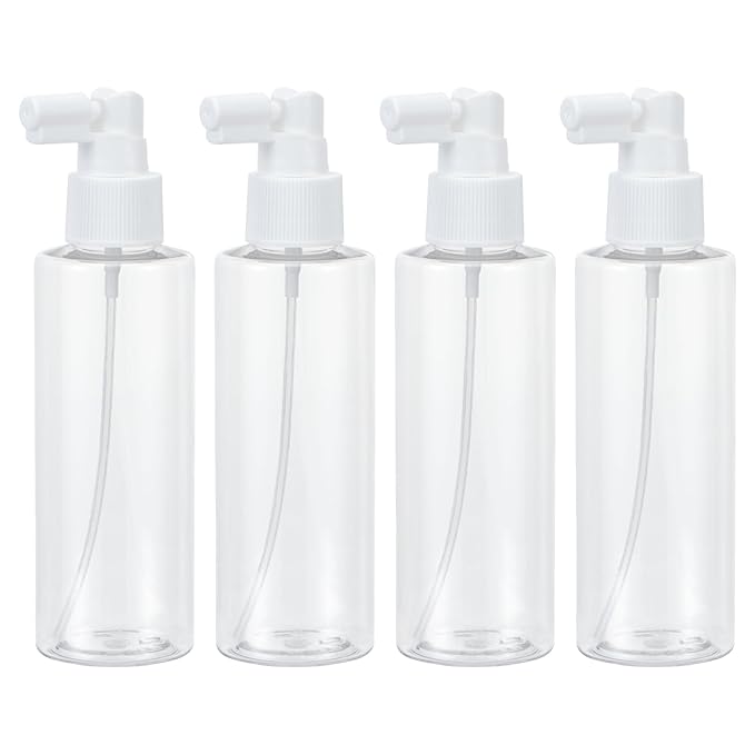Yebeauty Clear 4 Pack 5oz 150ml Reusable Travel Spray Bottles Plastic Small Spray Bottle Empty with Tight Cap Long Mouth Sprayers Atomizer for Plants Gardening Perfumes Cosmetics