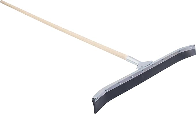 MARSHALLTOWN Asphalt Squeegee, 24 Inch Neoprene Straight Blade, 60 Inch Wood Handle, Spread Sealer Over Asphalt, Reversible, RED700244