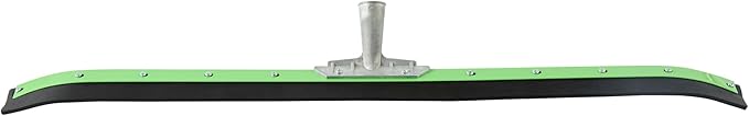 Restaurantware-SQUEEGEE ONLY: Clean Tek Professional 35.83 Inch Curved Floor Squeegee, 1 Broom With Rubber Blade - Handle Sold Separately, Heavy-Duty, Green Steel Wiper For Floor