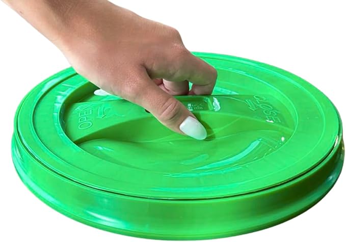 House Naturals 2 Gallon Food Grade - BPA Free Made in USA Buckets Lime Color pails with Screw On Gasket Lids (1, Lime - Green lids)