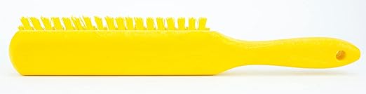 SPARTA Handheld Soft Counter Brush 8 Inch Bristle Span, Multi-Use Dust Brush with 5 Inch Handle for Tables, Countertops, and Delicate Surfaces, Polyester, Yellow